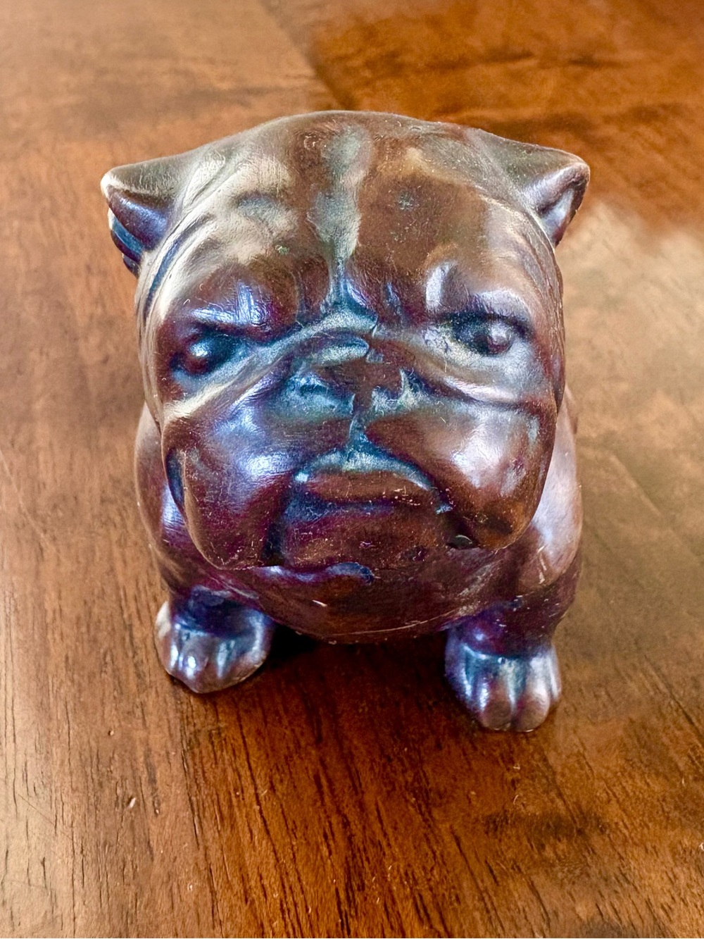 Decorative Bronze Bulldog Statue - Brown Accent for Home